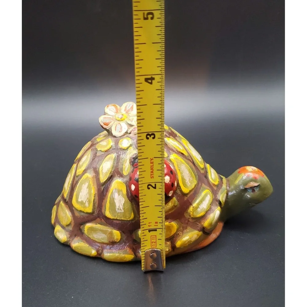 Vintage 1976 Ceramic Handpainted Turtle. Shelf Or Desk Sitter